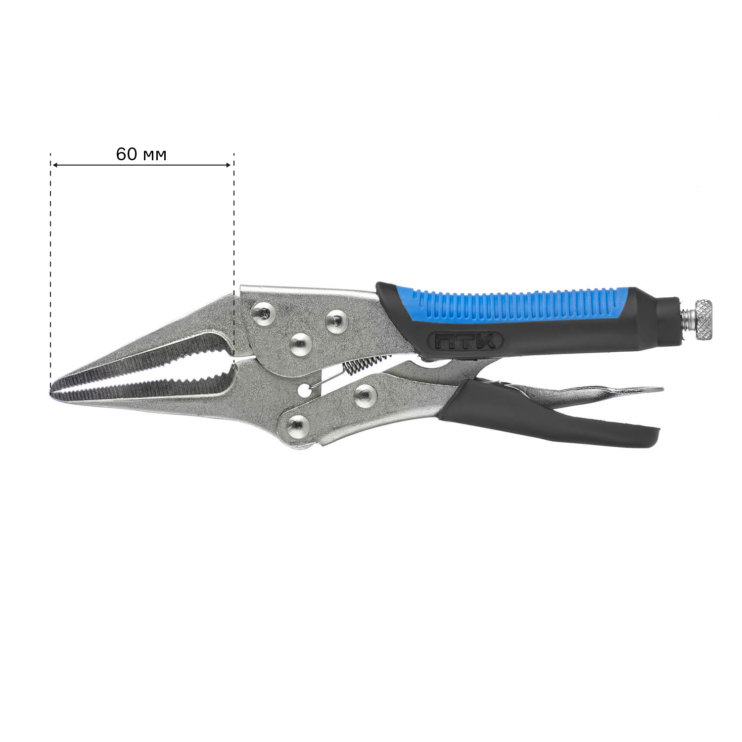 Зажим ручной ПТК, удлинённые губки, с фиксатором, 230мм