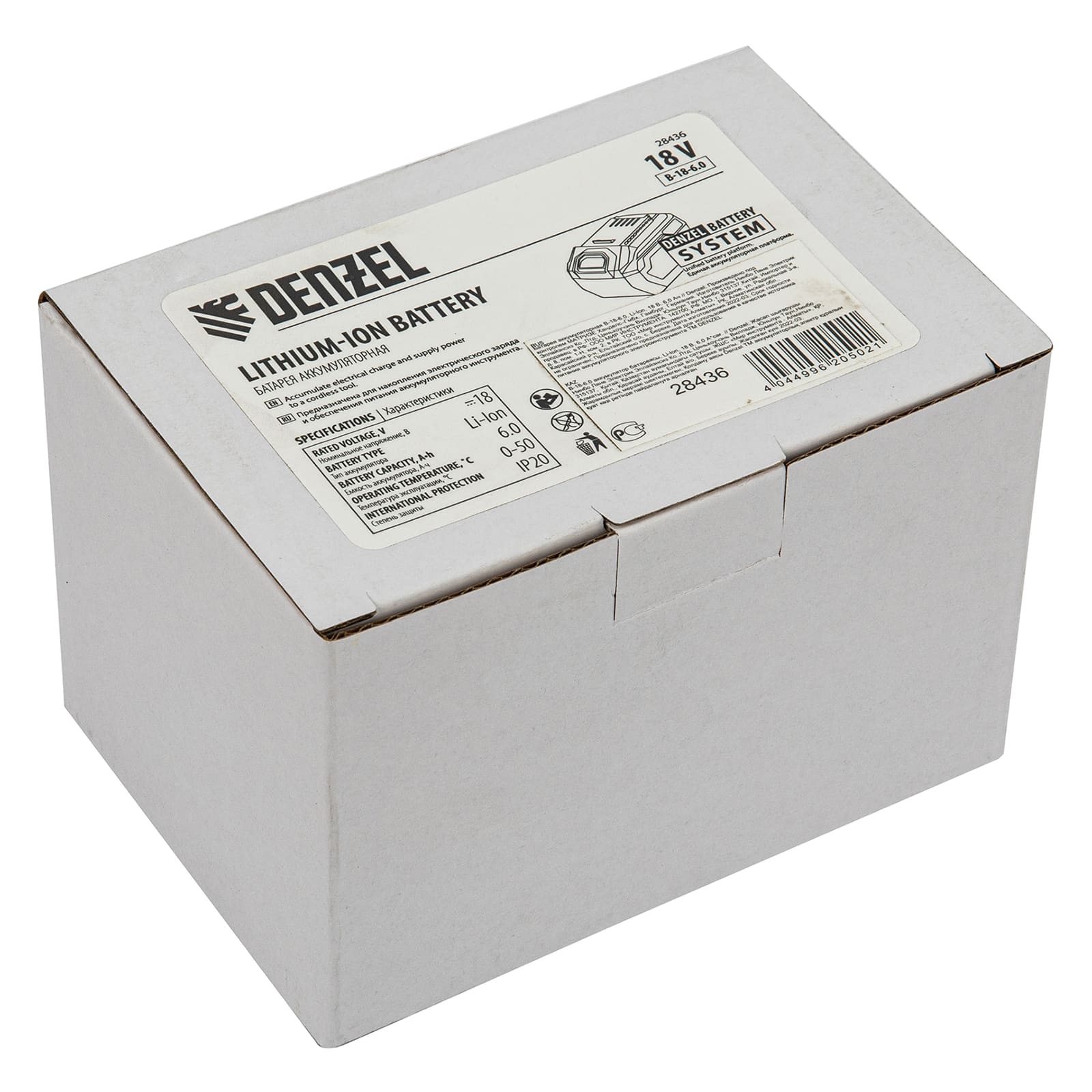 Аккумуляторная батарея DENZEL B-18-6.0 (аккум. система Denzel Battery System 18V, 18В, 6Ач)