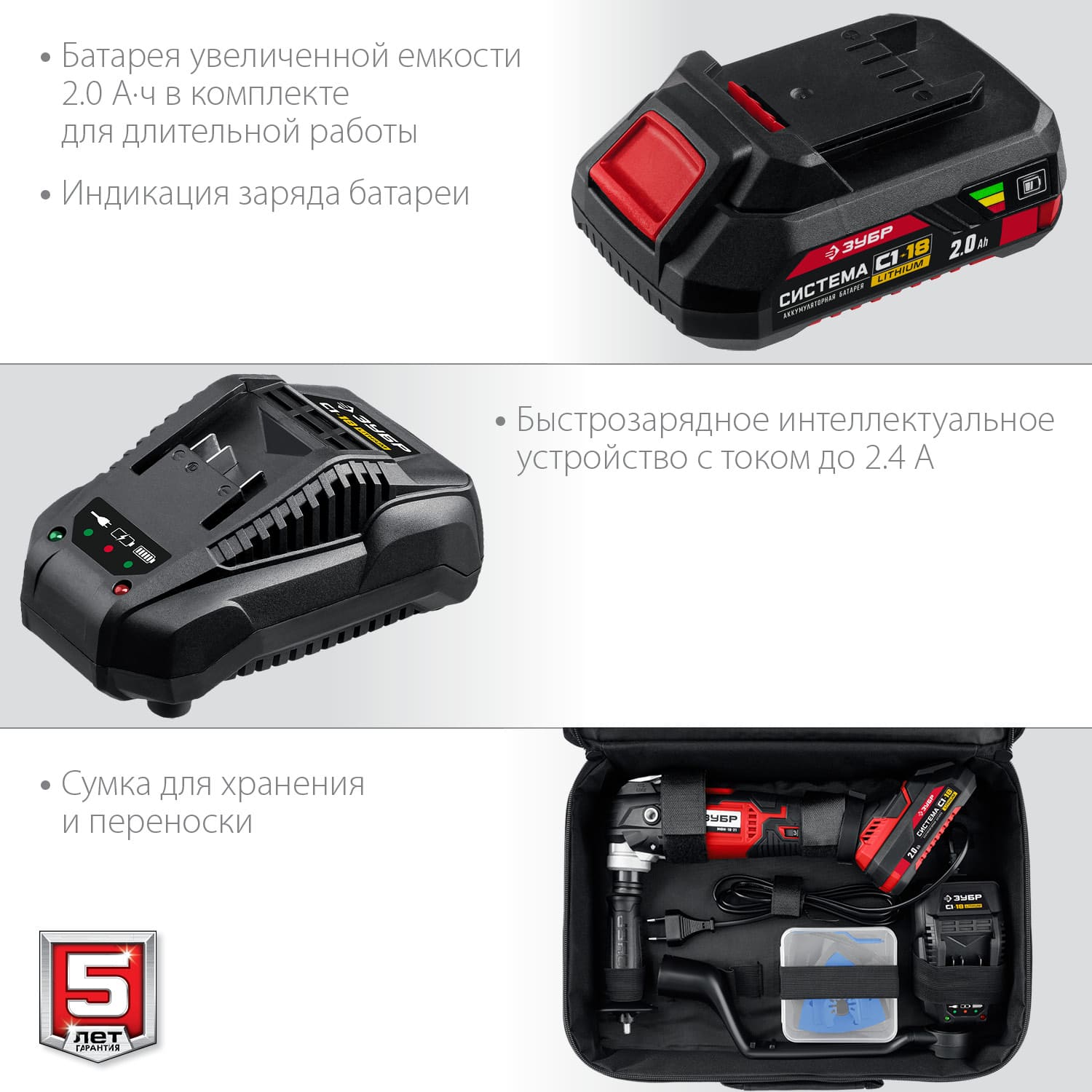 Аккумуляторный реноватор ЗУБР МФИ-18-21 (аккум. система С1-18) серия МАСТЕР
